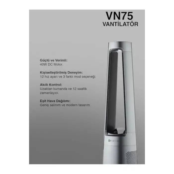 Vn75 Kanatsiz Vantilatör