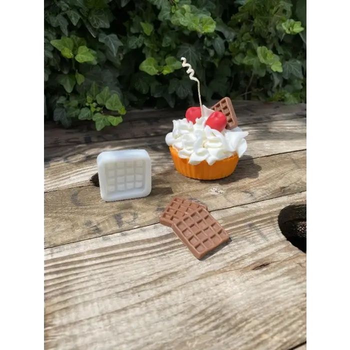 Waffle Tekli Mum Kalıbı (Silikon) 1 Adet