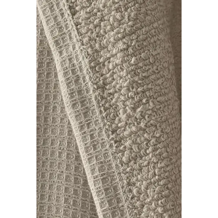 Waffle Unisex Pamuklu Pike Bornoz Bej