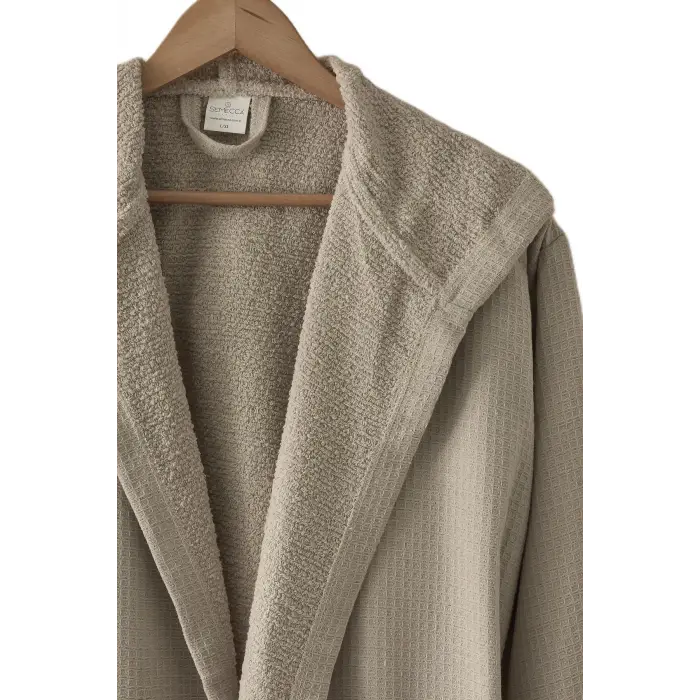 Waffle Unisex Pamuklu Pike Bornoz Bej