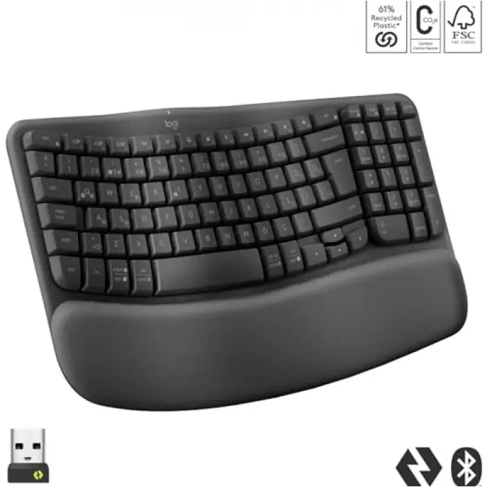 Wave Keys Kablosuz Klavye, Siyah