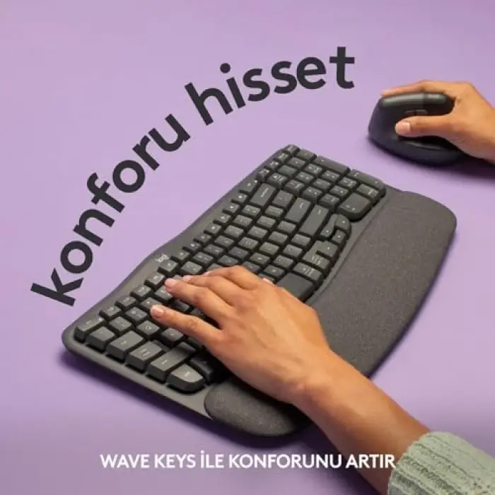 Wave Keys Kablosuz Klavye, Siyah