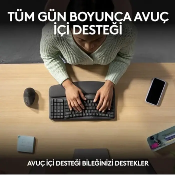 Wave Keys Kablosuz Klavye, Siyah