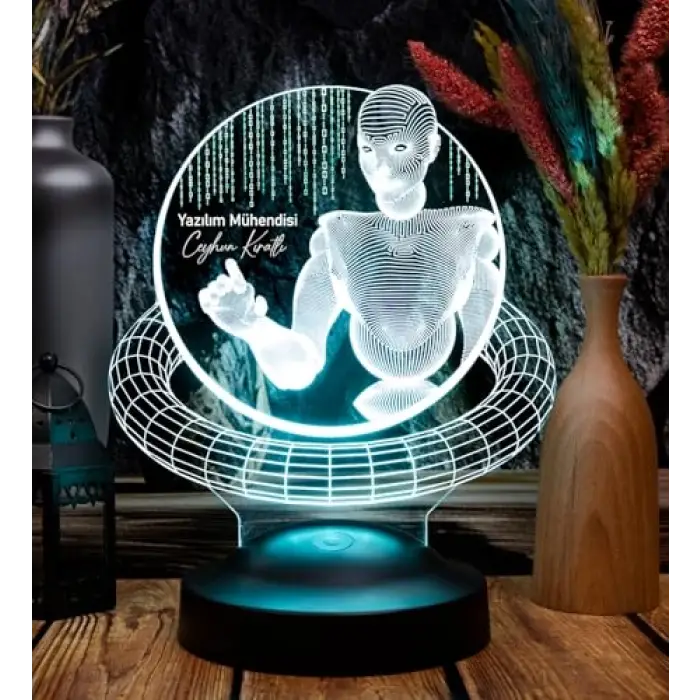 Web Tasarımcı hediyesi, Yazılımcı Hediyesi, Grafiker Hediyesi, Developer Hediyesi, 3D Led Lamba