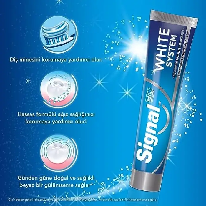 White System Diş Macunu Original 2 Haftada Daha Beyaz Dişler 75 ml