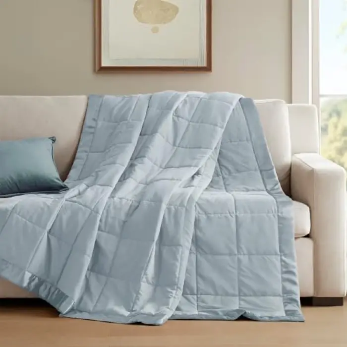 Windom Luxury Microfiber Down Alternative Blanket with 3M Moisture Management Ivory 108x90 King Size Quilted Premium Soft Cozy 3M Scotchgard Moisture Microfiber For Bed, Couch or Sofa