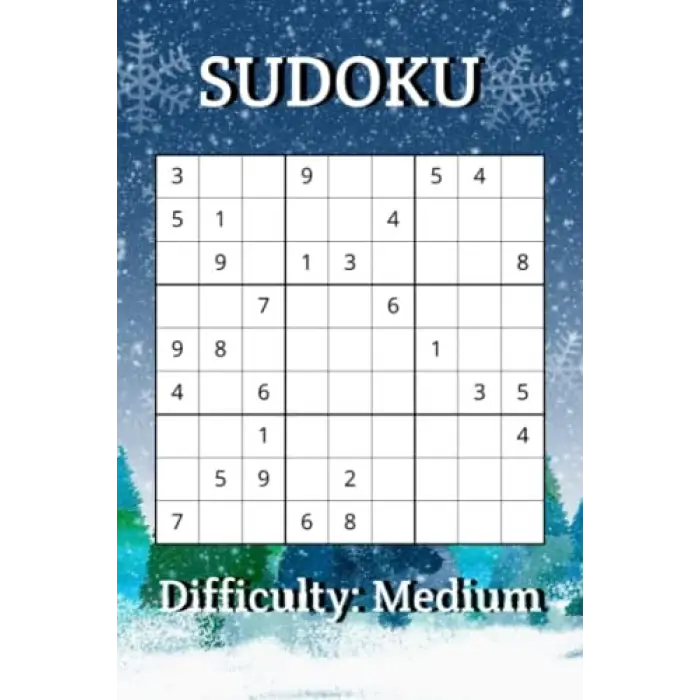 Winter Themed Sudoku Book Medium Difficulty 6x 9