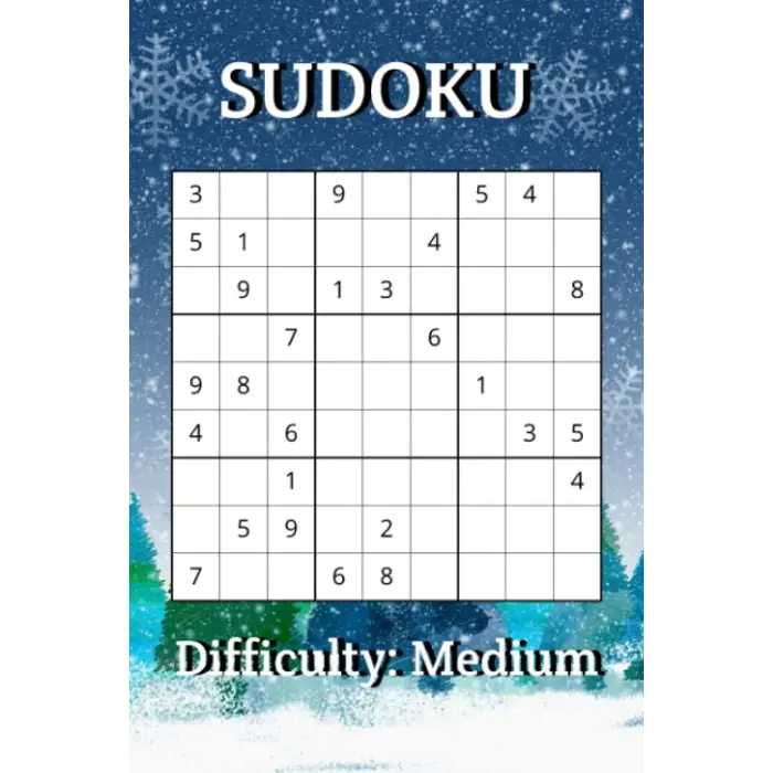 Winter Themed Sudoku Book Medium Difficulty 6x 9