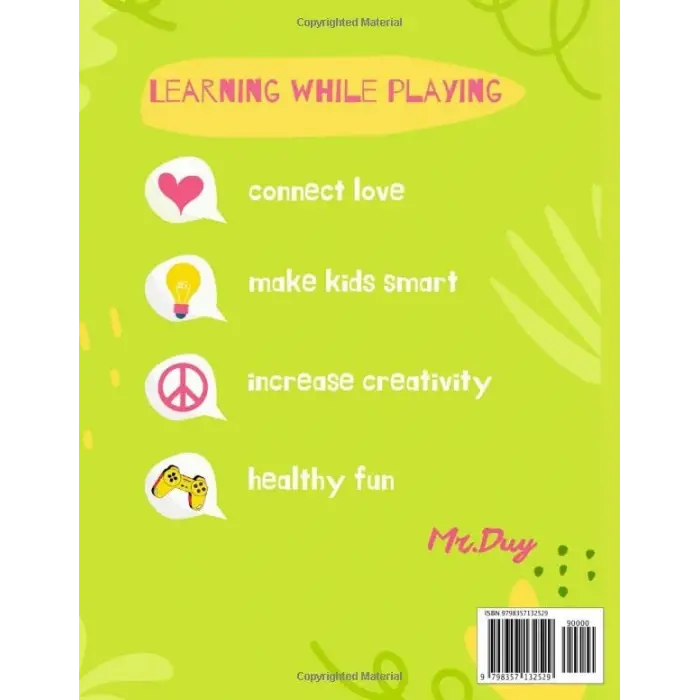 Workbook logic game: Interactive, thinking, action game for 2 players
