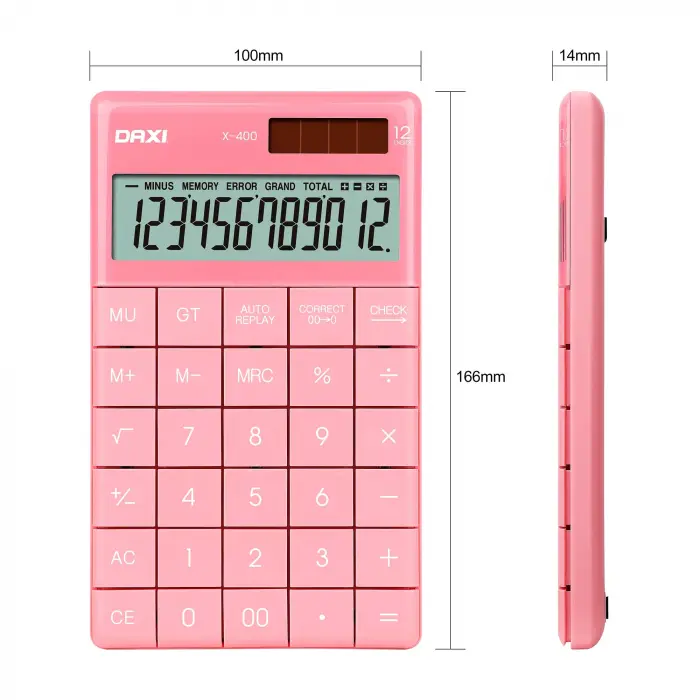 X-400 HESAP MAKİNESİ (PEMBE)