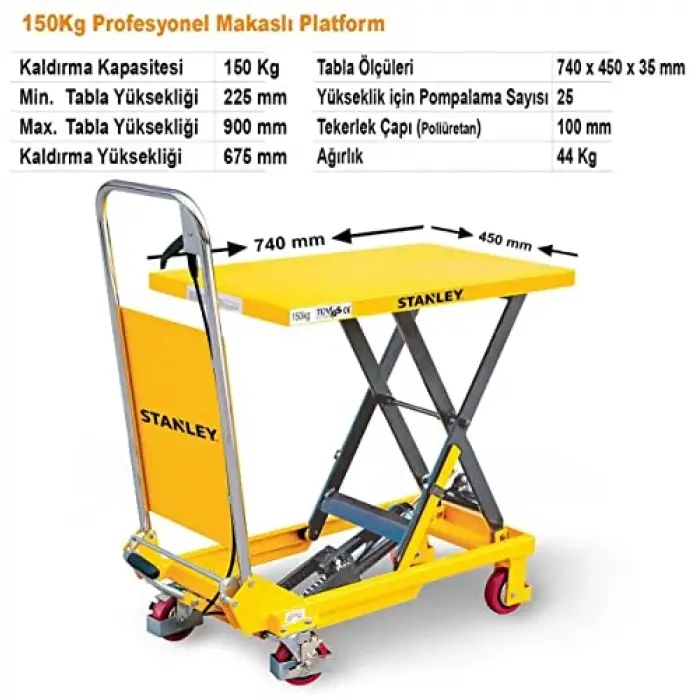 X150 150 Kg Profesyonel Makaslı Platform
