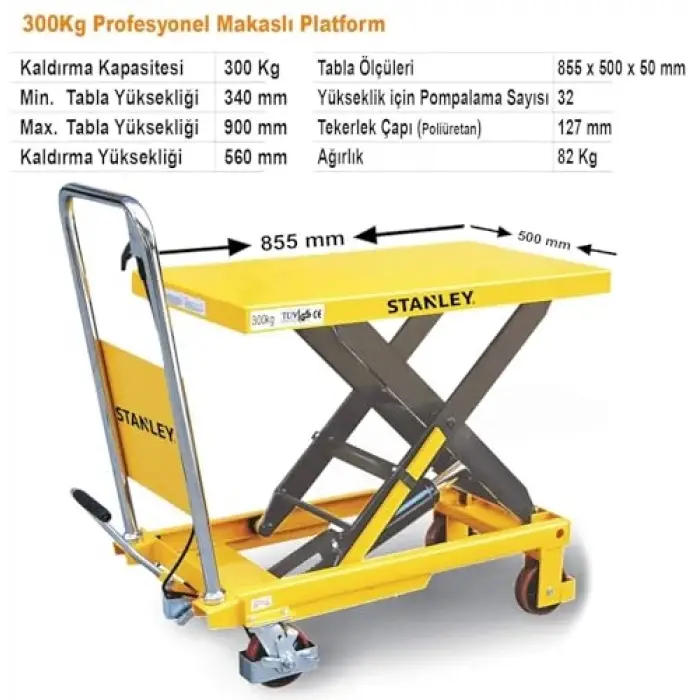 X300 300 Kg Profesyonel Makaslı Platform