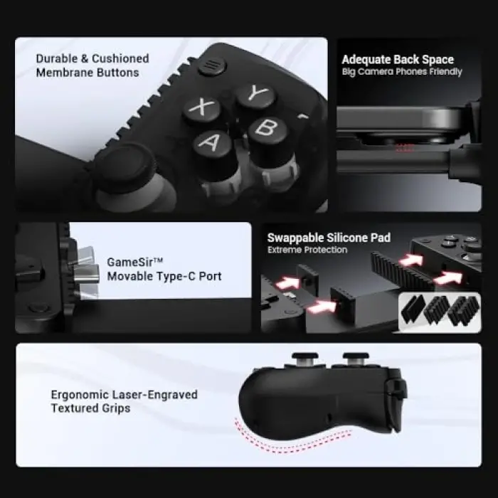 X5 Lite Type-C Mobile Gaming Controller for iPhone (USB-C), Android & HarmonyOS Phones,Lightweight Design, Hall Effect Sticks, Supports Radiator & Pass-Through Charging (Black)