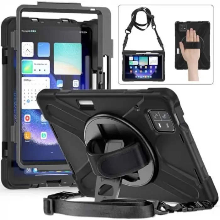 Xiaomi Pad 6 Defender Askılı Zırhlı Tank Case Siyah