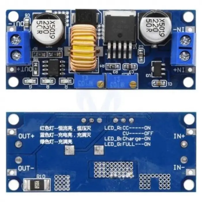 XL4015 5A ayarlanabilir DC-DC step-down LiPo şarj modülü, mavi Pcb