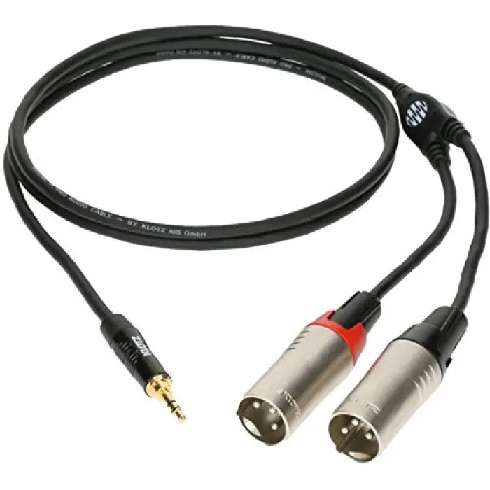 Y-Kablo Siyah 3m Mini Trs Jack - 2x Xlr Erkek
