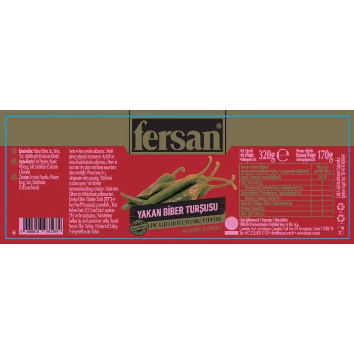 Yakan Biber Turşusu 320 ML