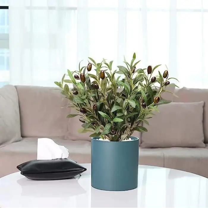 Yapay Zeytin Dalı, 45 cm, 4 Meyveli