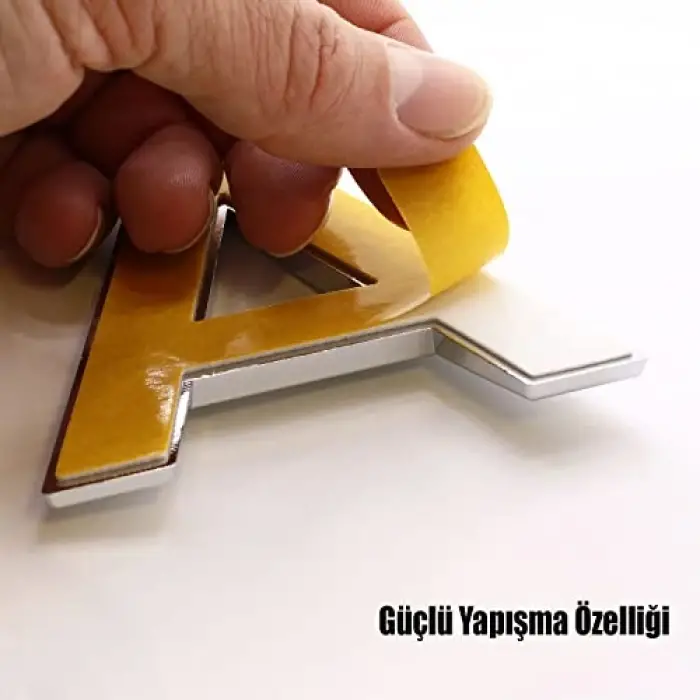 Yapışkanlı Harf 8.5 cm Parlak Krom Kapı Oda Posta Kutusu R Harfi