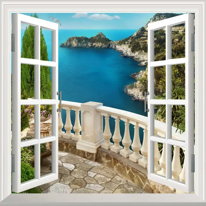 Yapışkanlı Sticker Pencere Poster Duvar Kağıdı Balkon Deniz