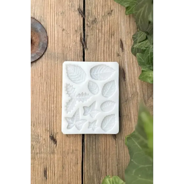 Yaprak Onlu Mum Kalıbı (Silikon)