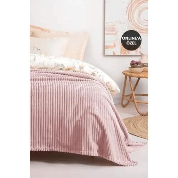 Yataş Bedding Holly Wellsoft Battaniye Çift Kişilik - Pudra