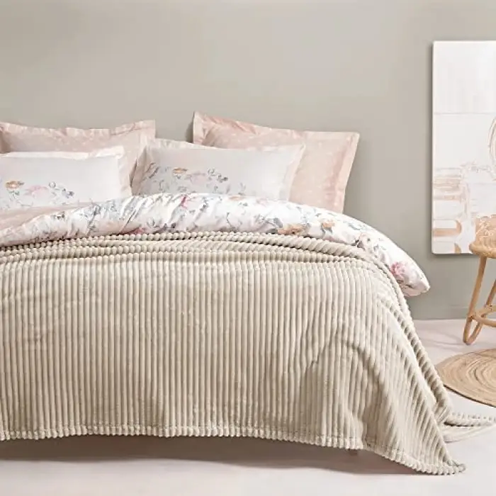 Yataş Bedding Holly Wellsoft Battaniye Tek Kişilik - Ekru