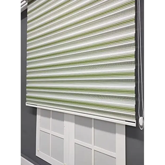 Yeşil Beyaz Geçişli Zebra Stor (250x80)