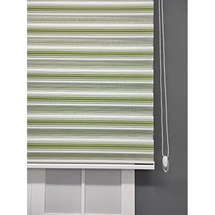 Yeşil Beyaz Geçişli Zebra Stor (250x80)
