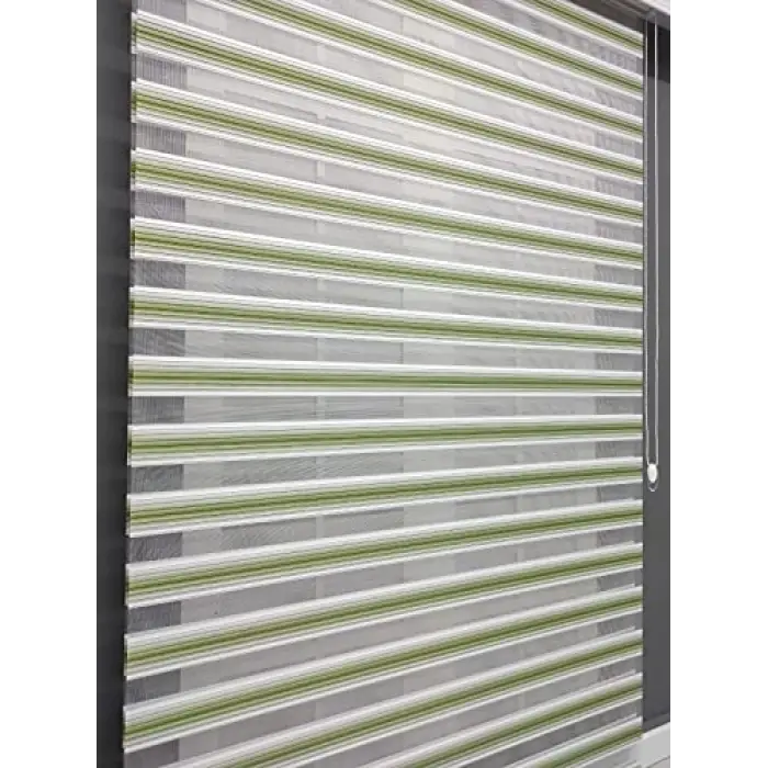 Yeşil Beyaz Geçişli Zebra Stor (250x80)