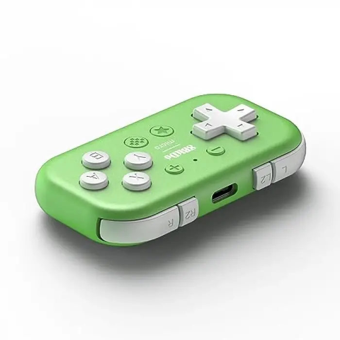 Yeşil Cep Boy Bluetooth Mini Gamepad; Switch, Android ve Raspberry Pi için, Klavye Modu Destekli