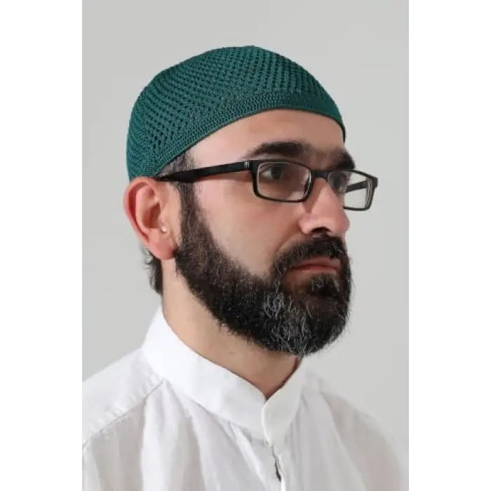 Yeşil Örme Esnek Orlon Namaz Takke