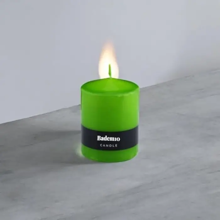Yeşil Silindir Baton Mum 6 x 8 cm