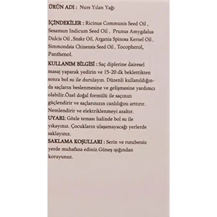 Yılan Yağı 50 Ml