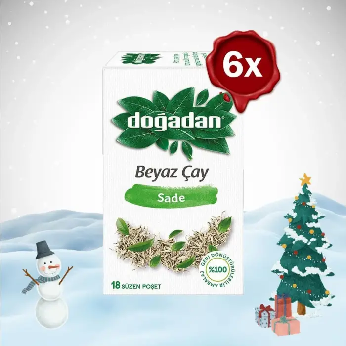 Yılbaşı paketi sade beyaz çay, 28 g x 6