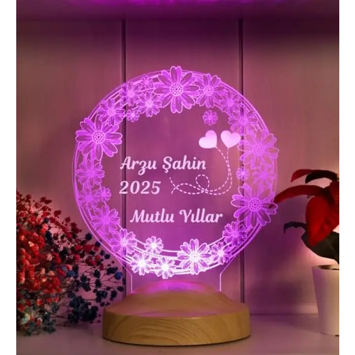 Yılbaşı Papatya Çiçek Hediyesi, Papatya 3D LED Lamba
