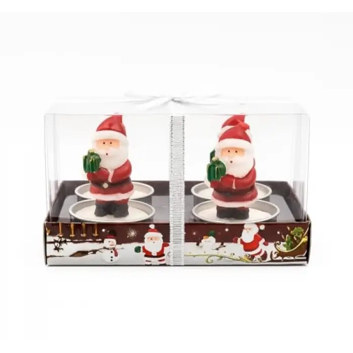 Yılbaşı Temalı Noel Baba Figürlü Mum Seti 4’lü | Yılbaşı Mumu, Yılbaşı Hediyesi, Yılbaşı Sofra Süsleme