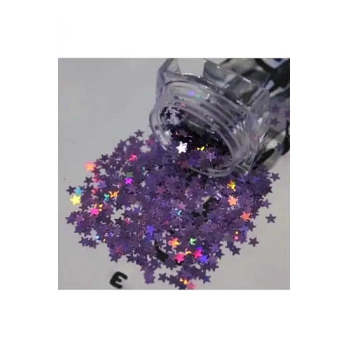Yıldız Desenli Işıltılı Nail Art Pulları