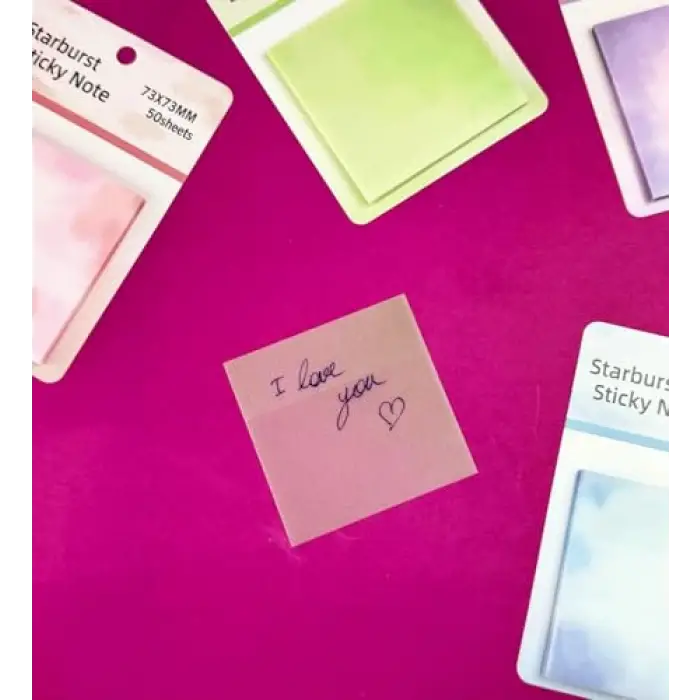 Yıldız Patlaması Tasarımlı Şeffaf Post-it