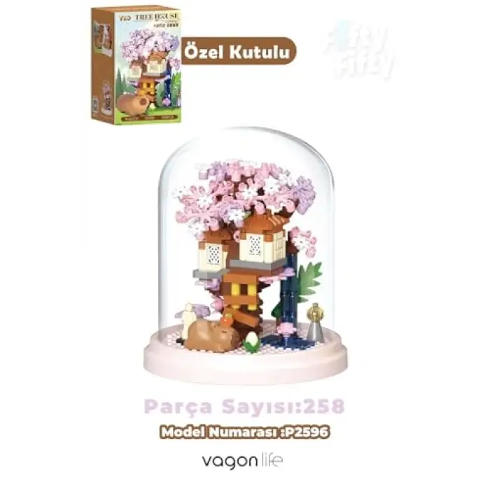 Yko Serisi Kapibara Figürlü Ağaç Ev Yapı Seti FF-P2596 (258 Parça)