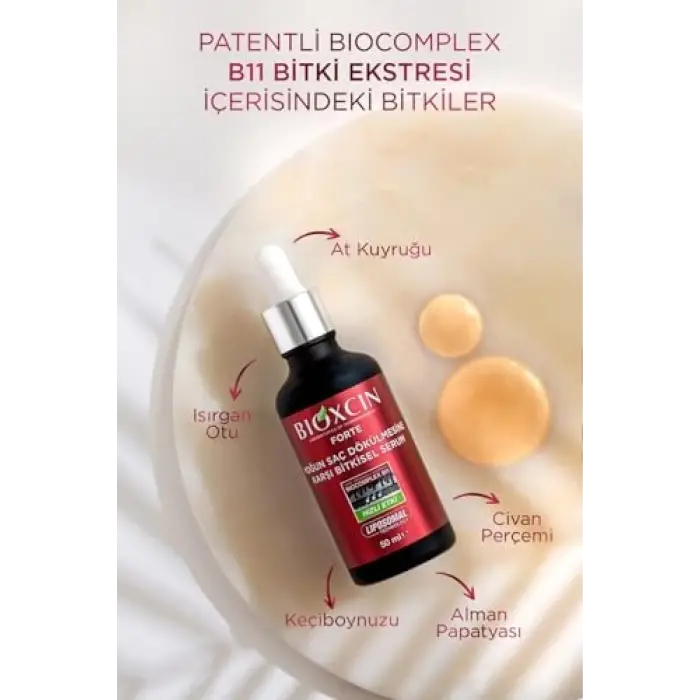 Yoğun saç dökülmesine karşı bitkisel serum 50 ml