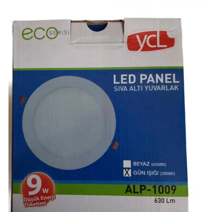 Yücel 9W LED Panel Eko Yuvarlak Günışığı 3000k
