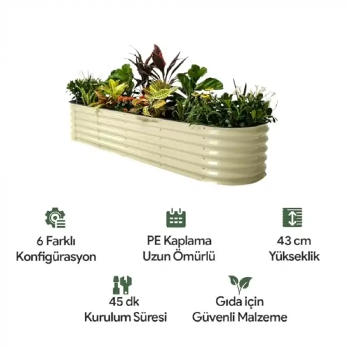 Yükseltilmiş Bahçe Yatağı (Bej (Krem))