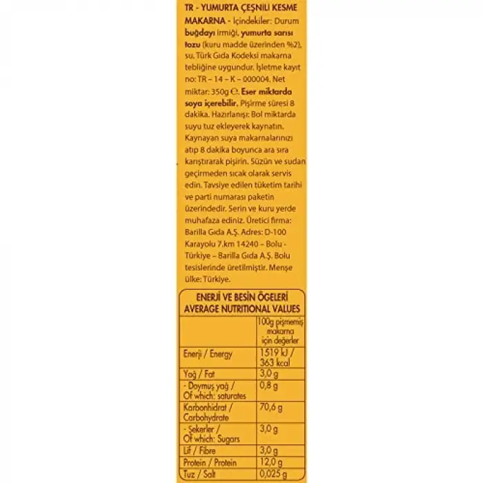 Yumurtalı erişte, 350 g