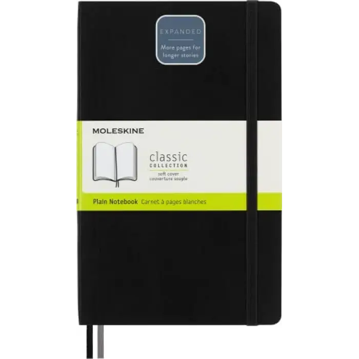 Yumuşak Kapak Expanded Defter Siyah (Çizgisiz - 13X21)