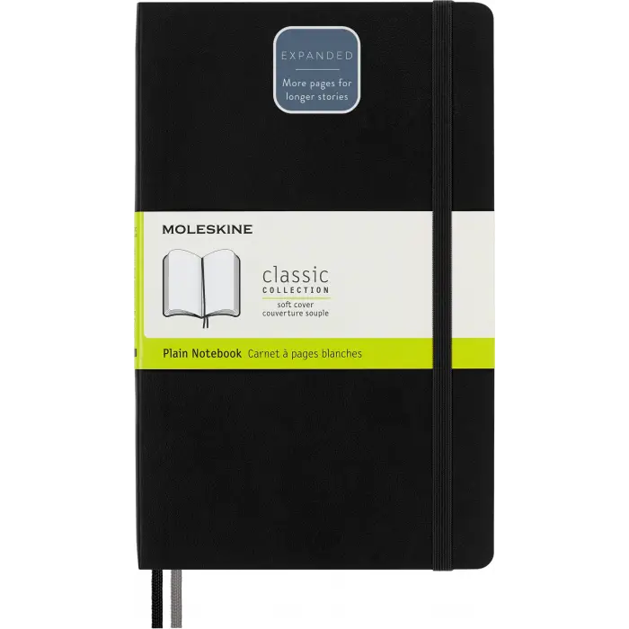 Yumuşak Kapak Expanded Defter Siyah (Çizgisiz - 13X21)