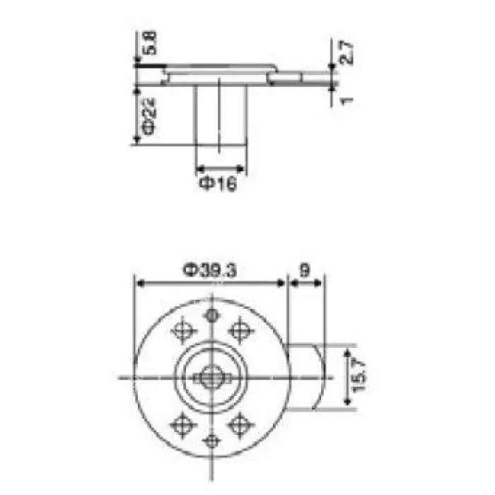 Yuvarlak Çekmece Kapak Kilidi 16 mm