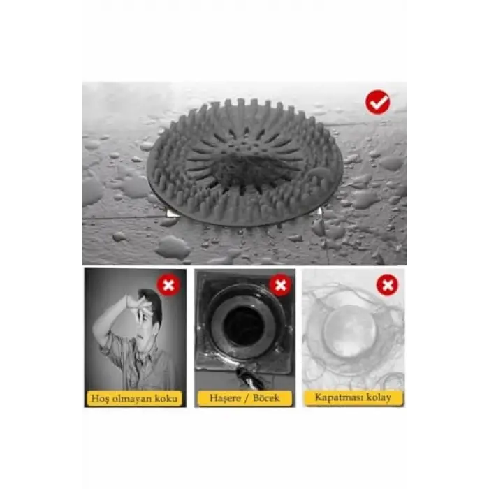 Yuvarlak Silikon Süzgeçli Lavabo Tıpası MIT1068