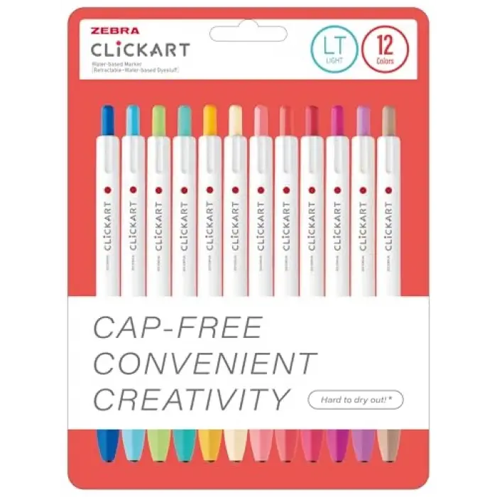 ZEBRA CLICKART MARKET PEN LT 12 LI SET