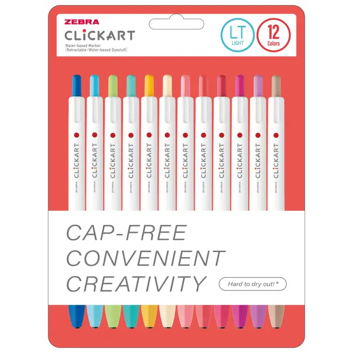 ZEBRA CLICKART MARKET PEN LT 12 LI SET